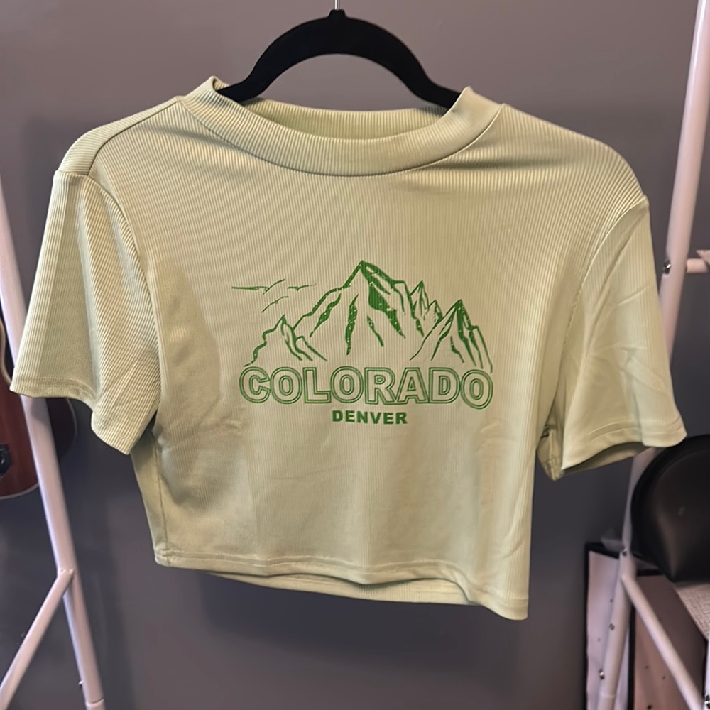 Shein green colorado crop top